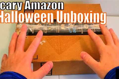 Opening Scary Amazon Box - Halloween Gift Ideas - Unboxing  ASMR No Talking  - Oddly Satisfying