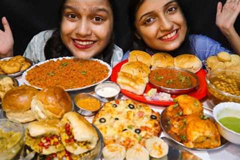 INDIAN STREET FOOD CHALLENGE | PANIPURI, PAV BHAJI, BURGER, TAWA PULAO, MAGGI, MOMOS, VADA PAV, MOMO