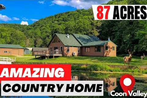 AMAZING 87 ACRE COUNTRY HOME in Coon Valley WI Ultimate Real Estate Video Tour DJI Avata Drone