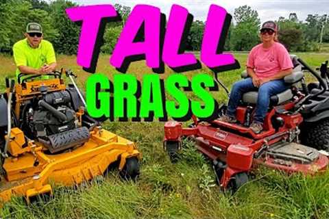 Mowing Tall Grass With Two Of The Best Mowers Available [ WHO NEEDS A BRUSH HOG ]
