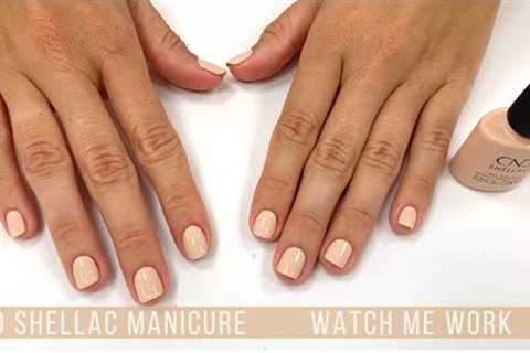 Full Salon CND Shellac Manicure w/ 'Linen Luxury' [Watch Me Work]