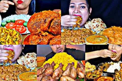 ASMR EATING SPICY AFGANI CHICKEN, CHOLE CHAWAL, BIRIYANI, EGG | BEST INDIAN FOOD MUKBANG |FoodShood|