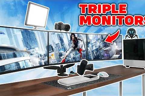 Building This EPIC Triple Monitor Gaming / Streaming Setup