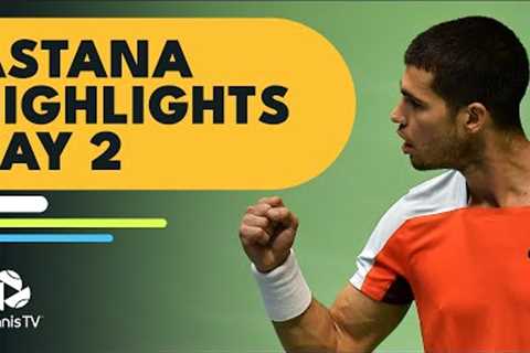 Alcaraz Faces Goffin; Medvedev, Tsitsipas &amp; More Feature | Astana 2022 Highlights Day 2