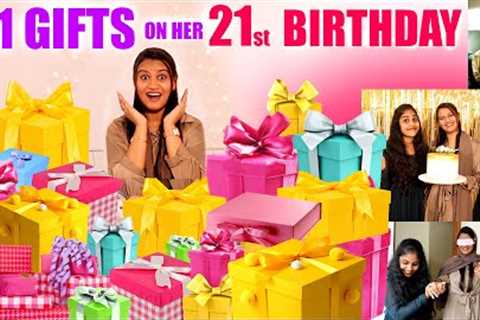 21 GIFTS FOR HER 21st BIRTHDAY 😘| BIRTHDAY SURPRISE FOR SHAMI | PULLOTHI