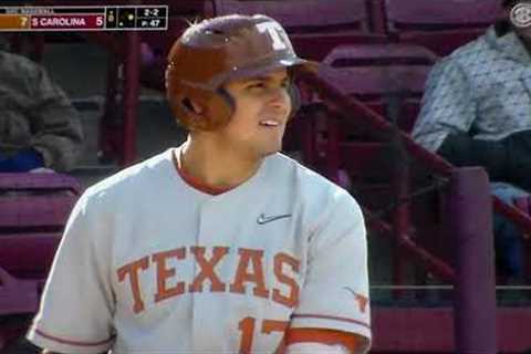 Texas baseball's Ivan Melendez hits 2nd home run of game vs. South Carolina, 3/12/22