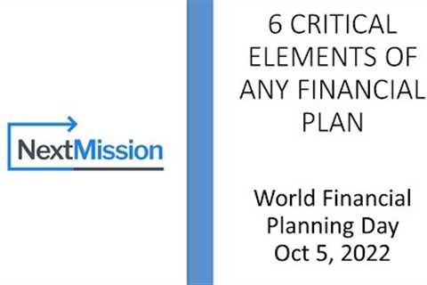 6 Critical Elements of any Financial Plan