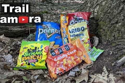 Halloween Candy Left in the Woods [TRAIL CAMERA] Things Get Scary!!!