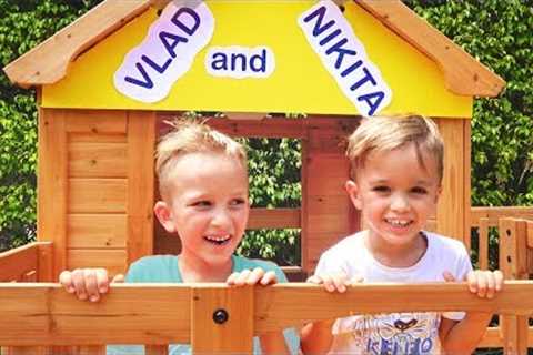 Vlad and Nikita Build a Wooden Playhouse