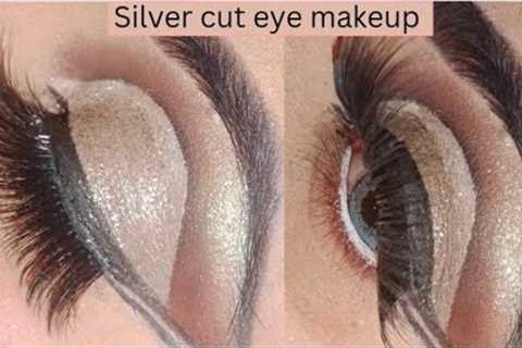 Silver cut eye makeup||Bridal eye makeup tutorial||Beautiful eye makeup||By Brush_&amp;_Beauty