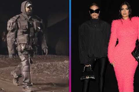 Kardashians Step Out to Support Kanye West at Paris Fashion Week
