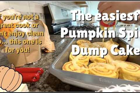 Super Easy Pumpkin Spice Dump Cake! Take this one to friendsgiving! Semi-Homemade! Fall Recipes