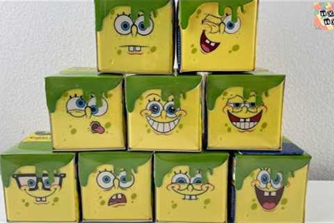 SpongeBob SquarePants Mystery Figures with Slime Unboxing Toy Review ASMR | Spongebob Slimeez