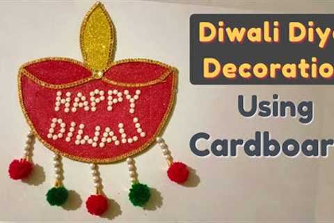 Diwali Decoration Ideas | Diya wall hanging with cardboard | craft for Diwali | DIY home decor