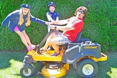 The Lawnmower pretend play kids video skit
