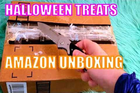 Opening Amazon Box - Halloween Candy Treats - Unboxing ASMR  -  ASMR No Talking  Oddly Satisfying