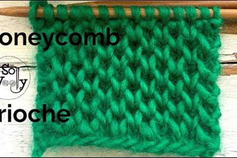 Honeycomb Brioche knitting stitch pattern (ideal for Winter garments) - So Woolly