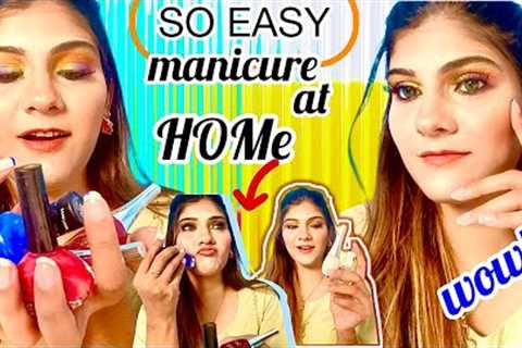 How to Easiest French Manicure 💅 At Home||Nail Art Tutorial Ever ||Neat &amp; Attractive Nails..