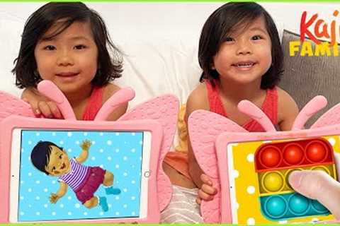 What's on Emma And Kate's iPad with Fun Games for kids!