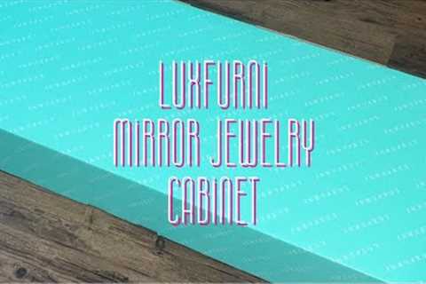 LUXFURNI Luxury Jewelry Cabinet | Wall or Door Hanging | LED Lights | Lockable Jewelry Organizer