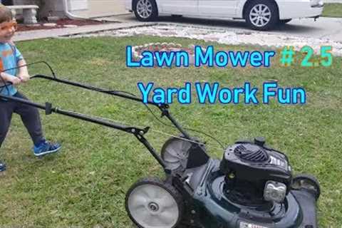 Best Kids Lawn Mower Yard Work Video ever | #1 Blippi fan Dressed Toddler Baby kids learning fun