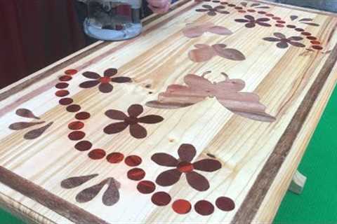 Easy Woodworking Projects For Beginners - DIY beautifully decorated coffee table