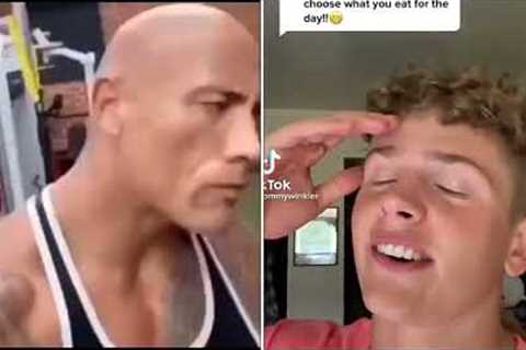 the rock reacts tiktok meme compilation V002