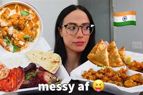 INDIAN FOOD MUKBANG | CHICKEN TANDOORI, BUTTER CHICKEN, SAMOSA, FISH &amp; VEGGIE PAKORA, PUPDUM..