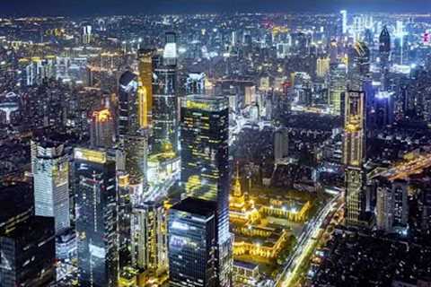 Shanghai night view 4K @documentary@aerial photography@photography@tourism@humanities@city
