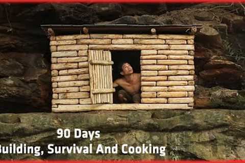 90 Days How I Building, Survival And Cooking In The Rain Forest