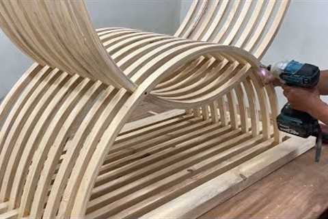 Very Interesting Curved Woodworking Creative Ideas // Create A Unique Table By Bending Wooden Strips