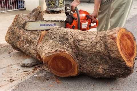 Unique Furniture Production Ideas Made From Tree Trunks And Logs // Rustic Outdoor Table Easy To Do