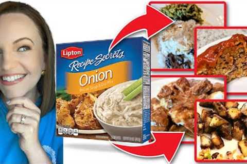 4 recipes using ONION SOUP MIX.... these are easy and YUMMY!