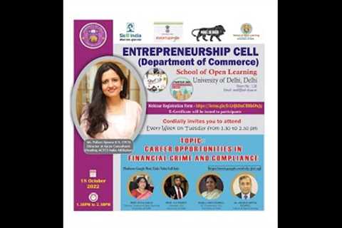 Career Counselling Webinar organised by ECell SOL DU 18th October Tuesday 1:30 to 2:30pm