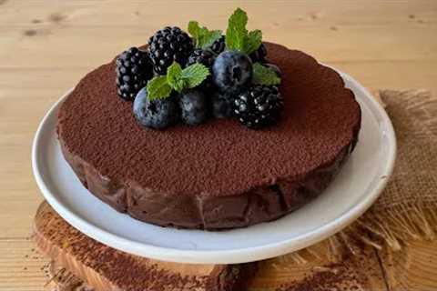 Chocolate Mousse without Gelatine/ No bake chocolate mousse cake (Tiktok viral videos)