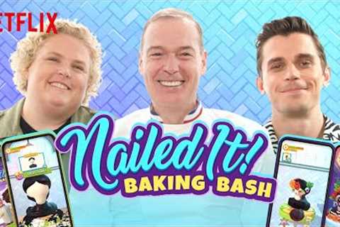 Antoni, Jacques &amp; Fortune play Nailed It! Baking Bash mobile game | Netflix