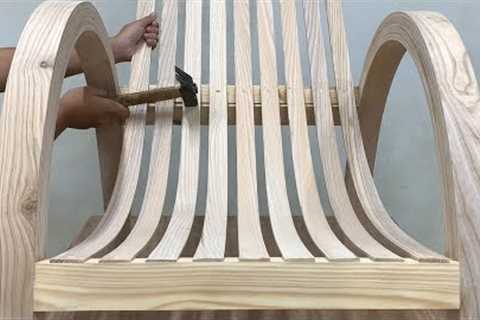 Extremely Creative Woodworking With Wooden Strips // Unique Chair Design With Amazing Curves
