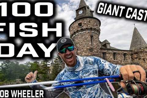 Catching 100 Bass in 1 Day by a Giant CASTLE!
