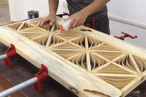 Very Ingenious And Wonderful Art Woodworking Project // 3D Coffee Table With Fancy Artistic Curves