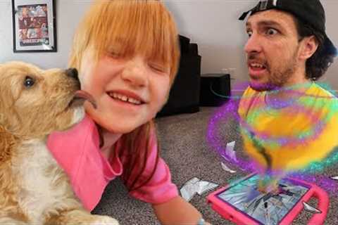 Adley found a LOST PUPPY!!  Surprising Barbie with Cartoon Magic to visit the Dream House in Roblox