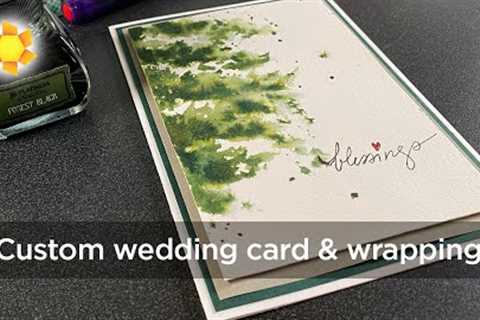Make custom wedding gift wrap and card (forest themed)