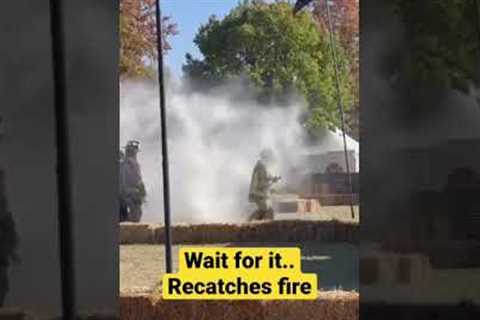 DeWALT prototype mower catches on fire! #shorts