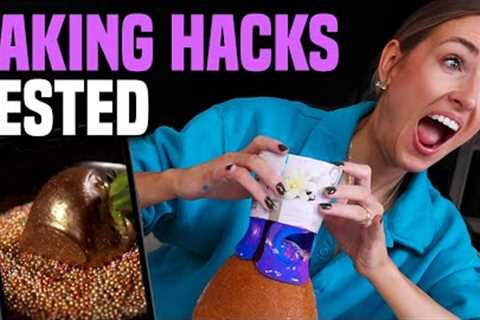 TESTING VIRAL BAKING HACKS for CAKE DECORATING... what ACTUALLY worked??