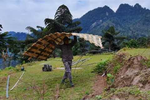 Survival skills, build a bamboo house to shelter overnight. XH building new life. Episode 38