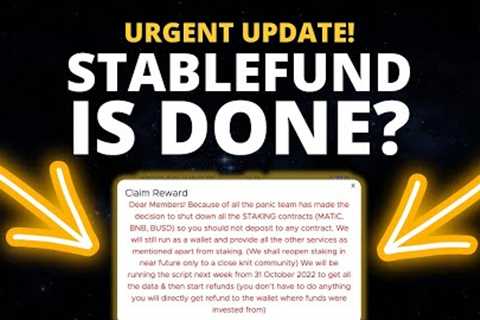 STABLEFUND is DONE? | REFUNDS | Stable fund AMA