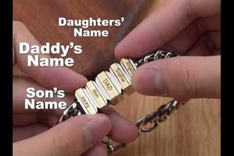 Father's Day Gift Cuba Link Men's Bracelet With Personalized Beads