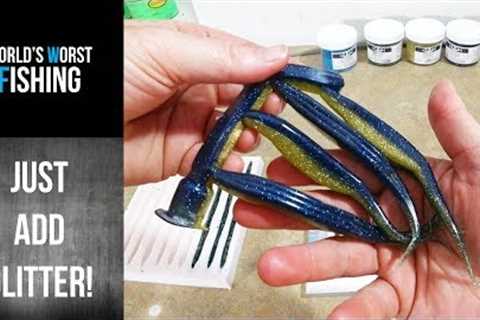 Using JUST GLITTER To Get Great Colors In Soft Plastic Baits!!