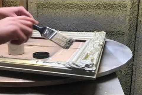 How to paint an Antique wood frame with chalk paint and dark wax