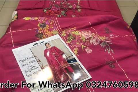 Digital Kotrai Neck Embroidered With Embroidered Sequence Duppata | Umair Fabrics Faisalabad | Cod