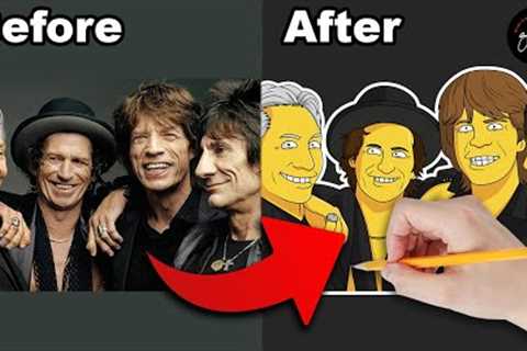 personalized gift ideas | portrait cartoon rolling stones